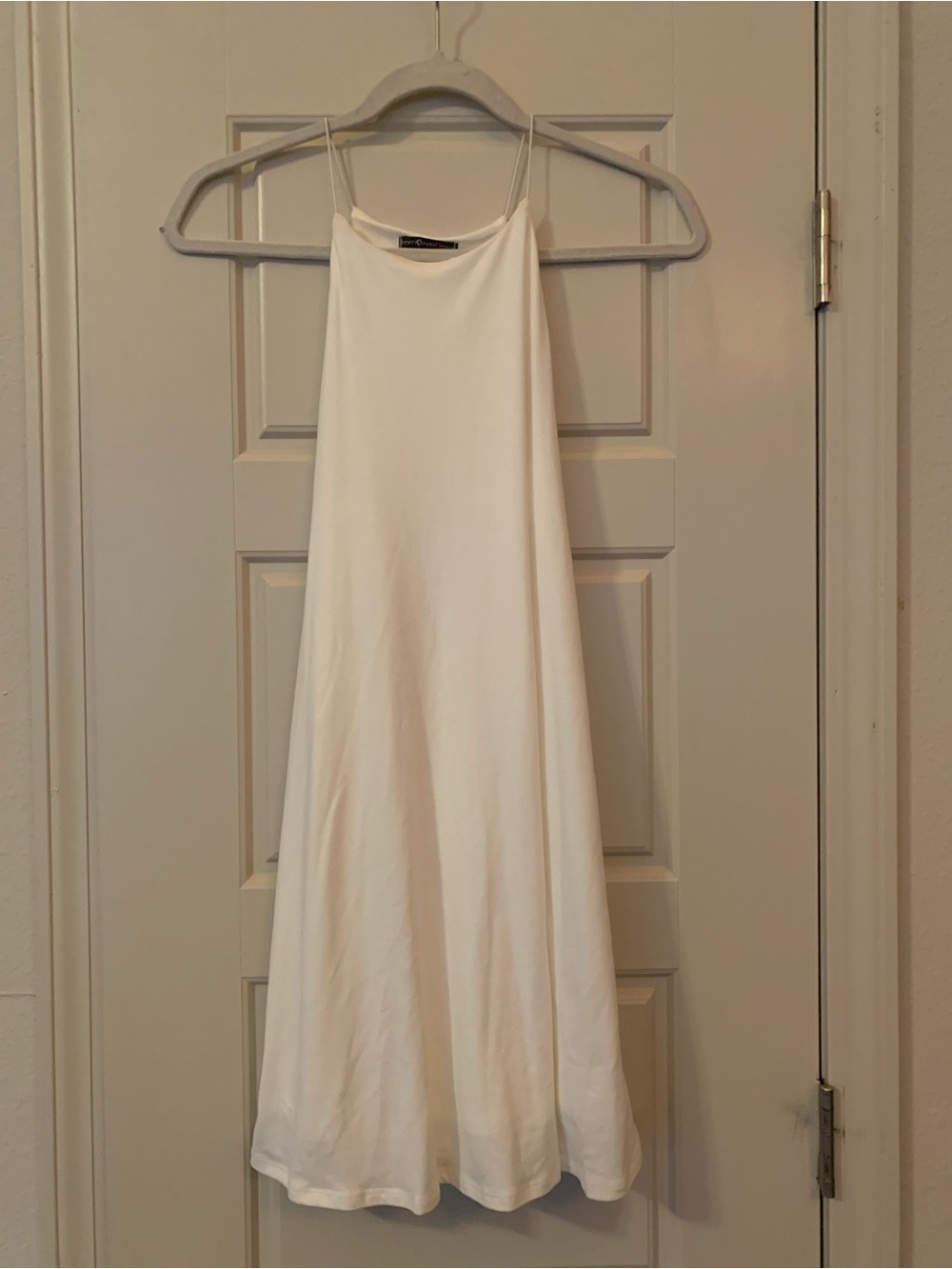Classic White Mini Slip Dress with Spaghetti Straps